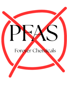 A sign showing that PFAS is prohibited here in this post to emphasize the need to eliminate PFAS-coated cooking equipment