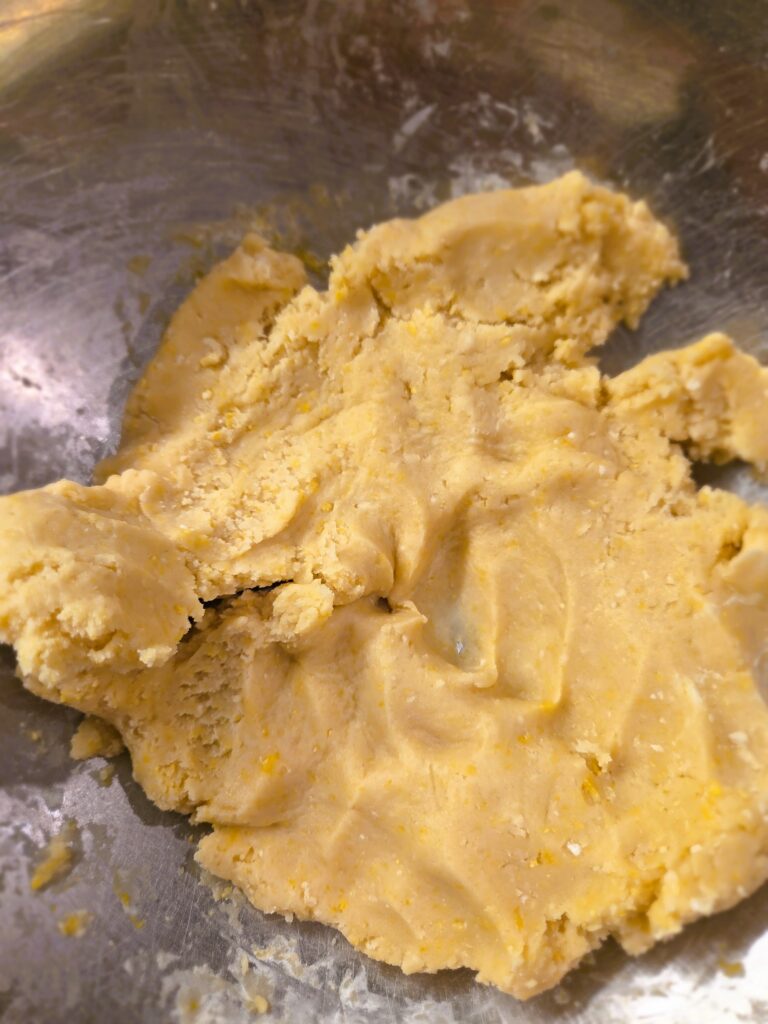 Knewading the dough for the crust