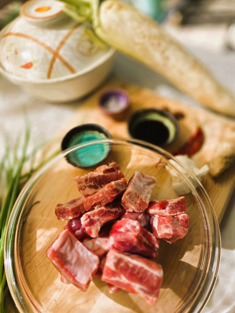 Ingredients for the Braised Pork Spareribs & Daikon Recipe
