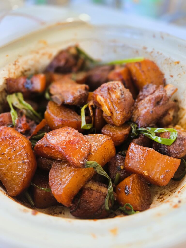 The finished product: Braised Pork Spareribs and Daikon